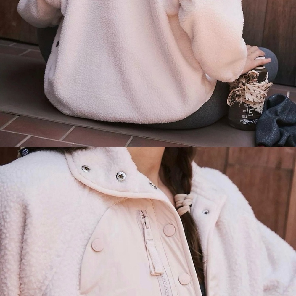 FP Movement by Free People Blush Pink Teddy Jacket